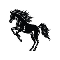 Majestic Horses Silhouette - Wild Horses in Motion Vector Art Design