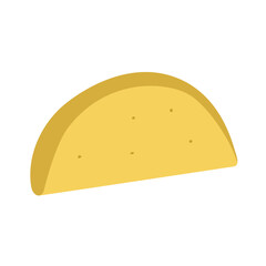 Empty taco shell. Hand drawn illustration on white background.