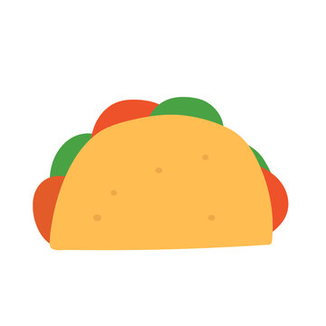 recommend clip art: Taco. Vector icon. Food design. Illustration on white background.