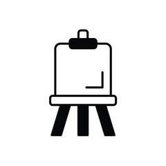 easel glyph icon with white background vector stock illustration