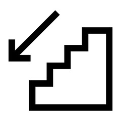 Downstairs icon - Outline style 