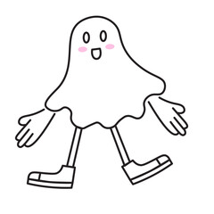 isolated halloween liner icon in vector. halloween design element. character in doodle style. minimalistic icon for website sticker logo mascot poster.