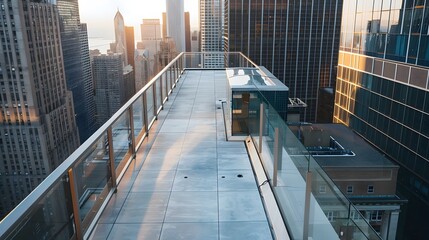 An empty rooftop pad