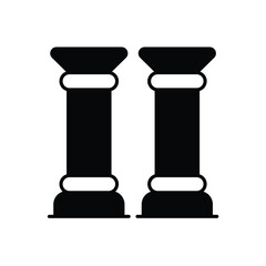 greek column glyph icon with white background vector stock illustration