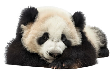 Fototapeta premium Giant cute panda bear, die cut transparent.