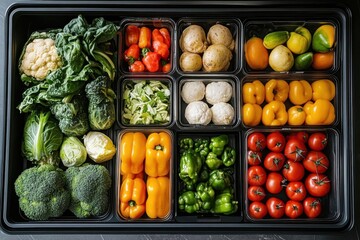 AIpowered shopping assistants for healthy food choices, top view, personalizing grocery lists for health, scifi tone, Splitcomplementary color scheme