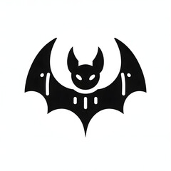 AI Generated Bat Icon in Black Isolated in White Background. Bat Symbol Logo Vector Design for Graphic Resources