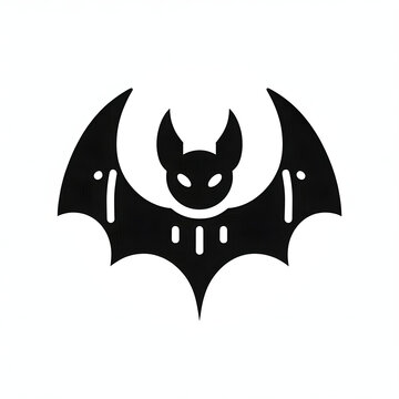 AI Generated Bat Icon in Black Isolated in White Background. Bat Symbol Logo Vector Design for Graphic Resources