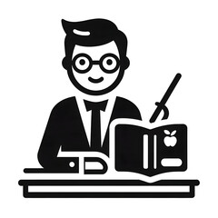 AI Generated Teacher Icon Isolated in White Background. Teacher Symbol Logo Vector Design for Graphic Resources