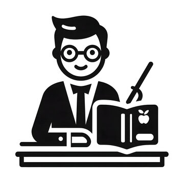 AI Generated Teacher Icon Isolated in White Background. Teacher Symbol Logo Vector Design for Graphic Resources