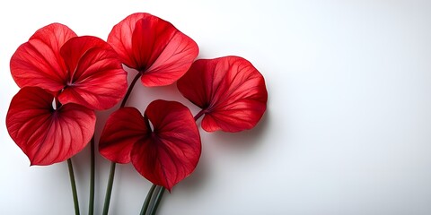 Obraz premium a group of red flowers