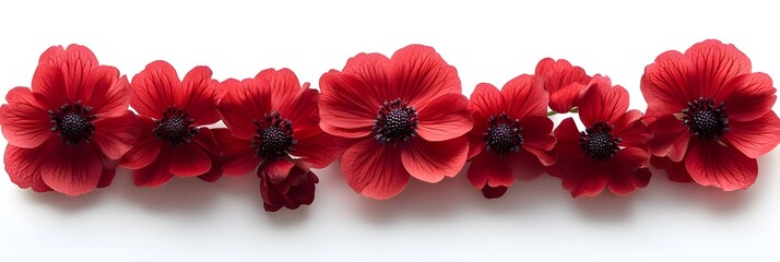 a group of red flowers

