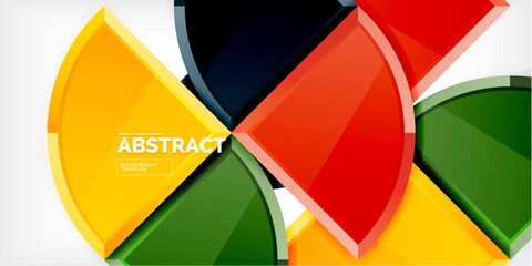 Obraz premium Abstract background - circles and round triangles with 3d effect. Vector Illustration For Wallpaper, Banner, Background, Card, Book Illustration, landing page