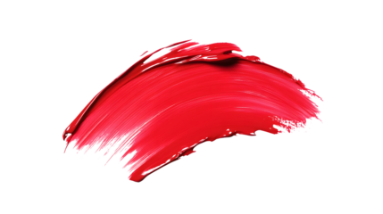light red brush stroke stain paint lipstick on white background abstract
