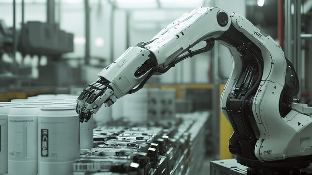  An industrial robot handling hazardous materials. 