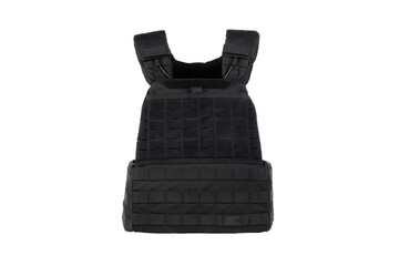 black body armor on a white background