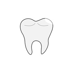 Obraz premium tooth with a white filling on a white background,