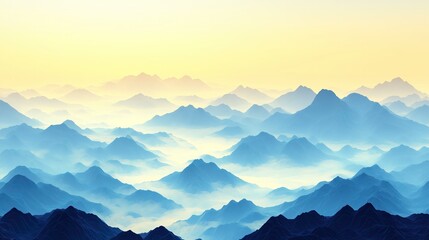 Fototapeta premium Misty mountains in the early morning light generated AI