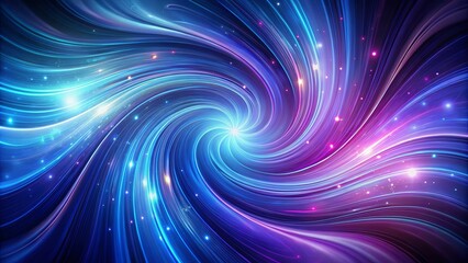 Abstract Cosmic Swirl of Light and Stars with Radiant Glows and Vibrant Hues