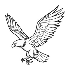 Obraz premium outline of a bird for coloring pages for kids