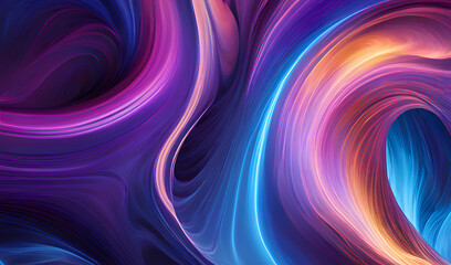 Fototapeta premium A glowing digital wave pattern of flowing curves and light effects in vibrant colors like blue and purple