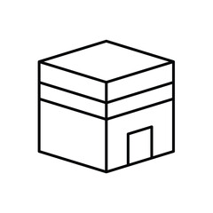 kaaba line icon with white background vector stock illustration