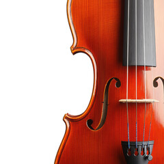 Elegant violin with detailed craftsmanship, isolated on white background. transparent background