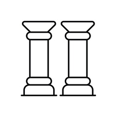 greek column line icon with white background vector stock illustration