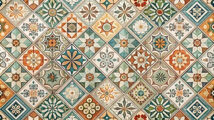 A vibrant tapestry of intricate floral patterns woven together in a captivating mosaic of ceramic tiles.