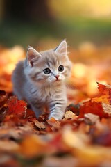 Beautiful and wonderful cute kitten wallpaper .generative ai