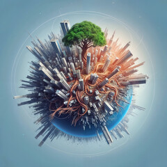 Obraz premium Planet of a large tree