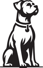 Obraz premium A single dog outline silhouette illustration in white background