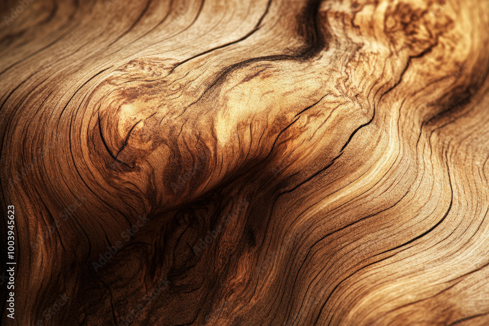 Poster close up view of the rich intricate grain of wood texture, creating a captivating visual experience