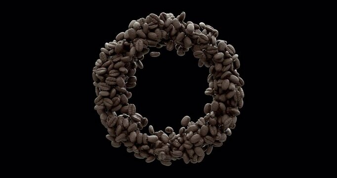 A rotating ring of floating coffee beans