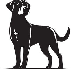 Obraz premium A single dog outline silhouette illustration in white background