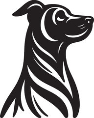 A single dog outline silhouette illustration in white background