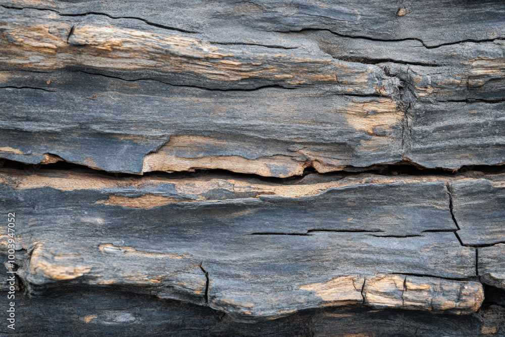 Poster close up image of weathered composite wood showcasing its texture and pattern