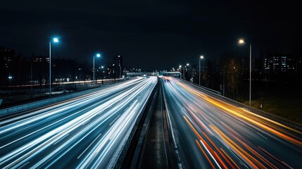 Vibrant City of Speeding Nightlights