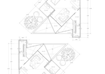 Floor plan designed building on the drawing.