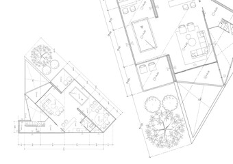 Floor plan designed building on the drawing.