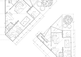 Floor plan designed building on the drawing.