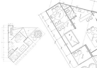 Floor plan designed building on the drawing.