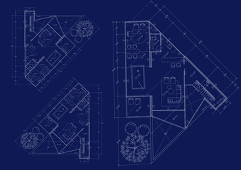 Floor plan designed building on the drawing.