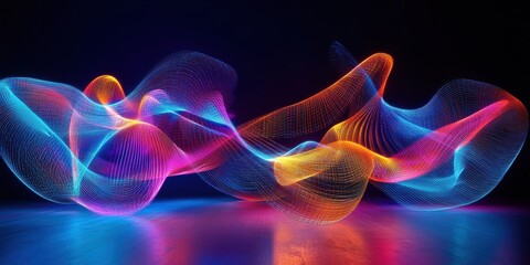 a colorful light painting on a black background