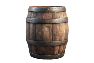 Obraz premium Classic wooden barrel on transparent background
