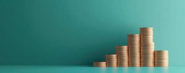 Interest rates and inflation dynamics in the global economy flat design, top view, market analysis theme, 3D render, vivid color scheme