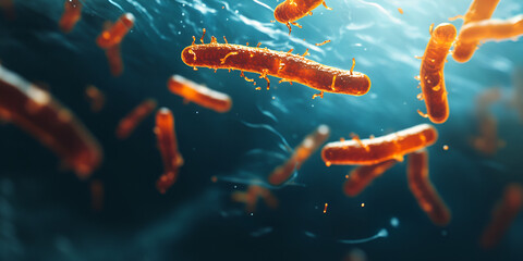 Fototapeta premium Detailed Bacteria Colonies Illustration