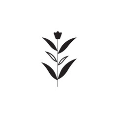 Floral Branch and Minimalist Flowers for Logo or Tattoo