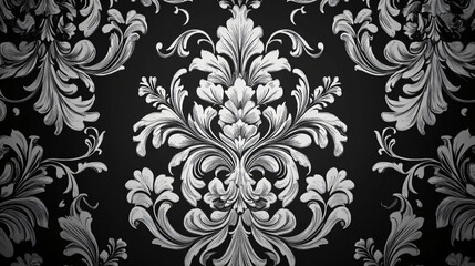 Fototapeta premium An elegant damask pattern with intricate designs.An elegant damask pattern with intricate designs.