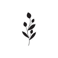 Floral Branch and Minimalist Flowers for Logo or Tattoo